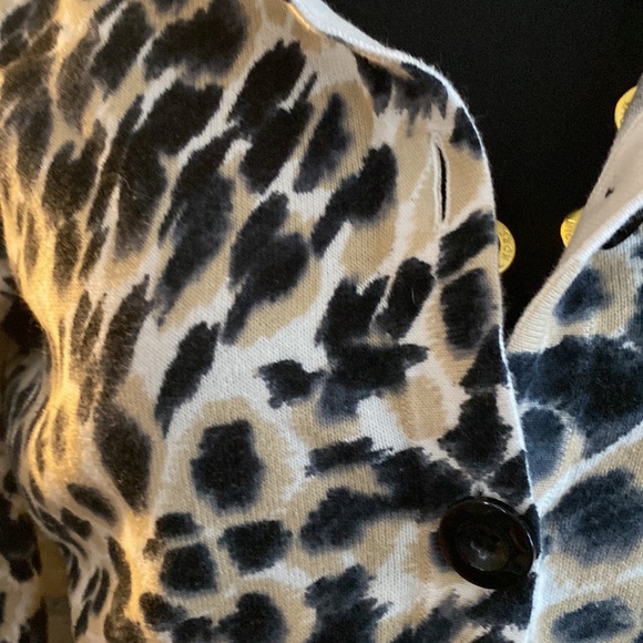 Cotton cardigan, animal print with buttons, S - Picture 3 of 8